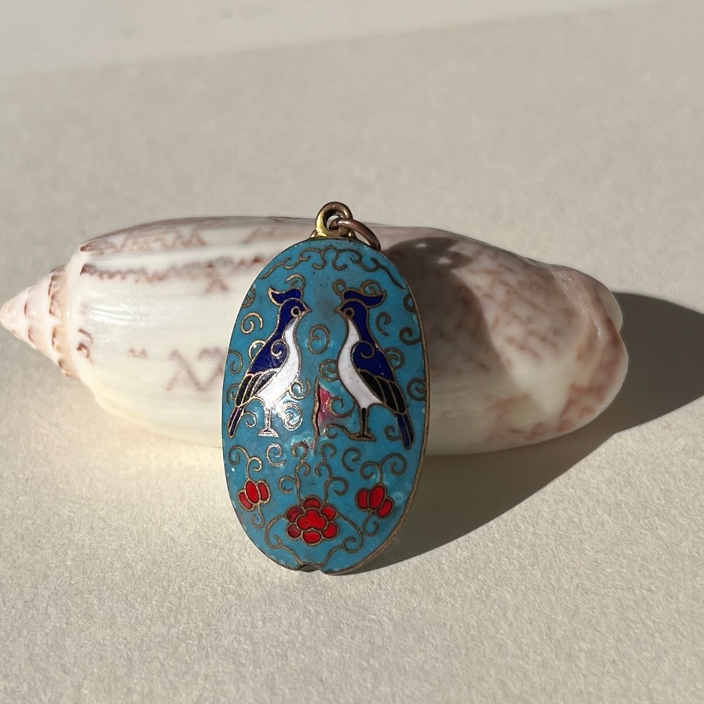 Vintage Cloisonné Enamel Pendant - Picture 3 of 5